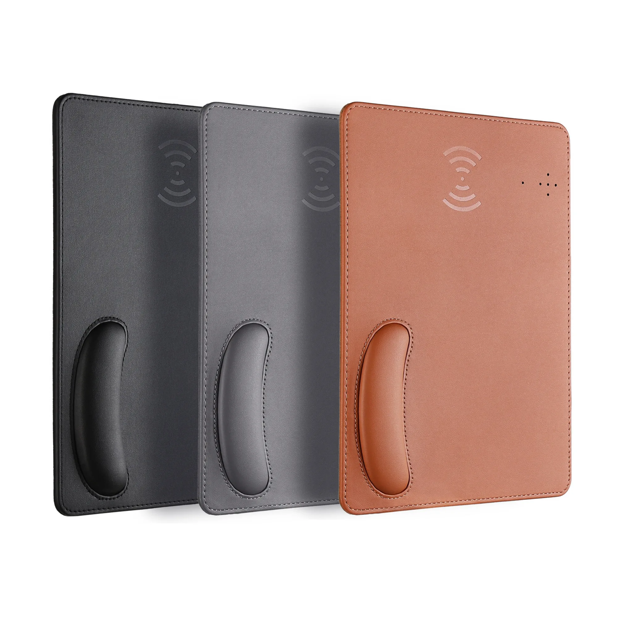 PU Leather Mouse Pad with Wrist Rest — View 1