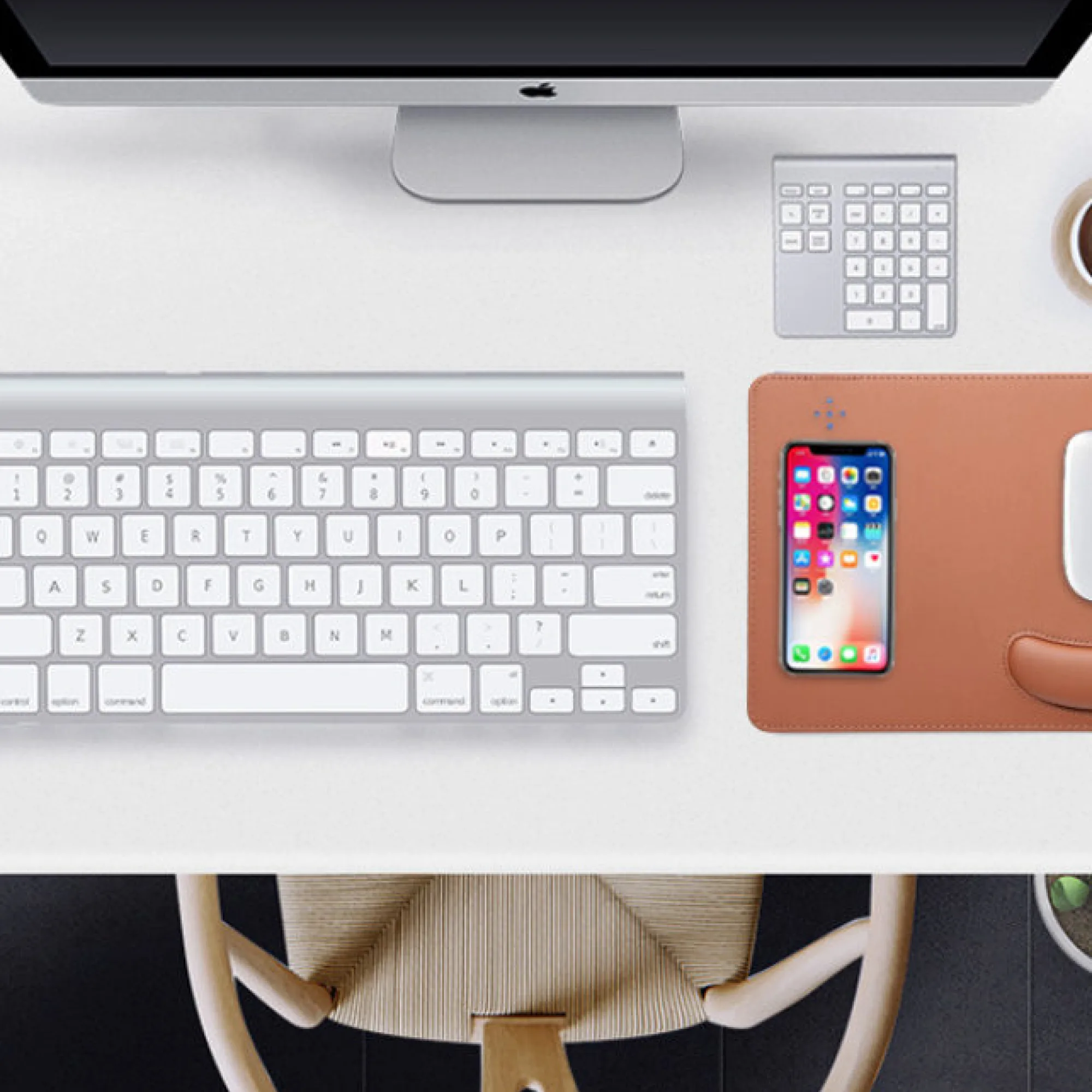 PU Leather Mouse Pad with Wrist Rest thumbnail 4