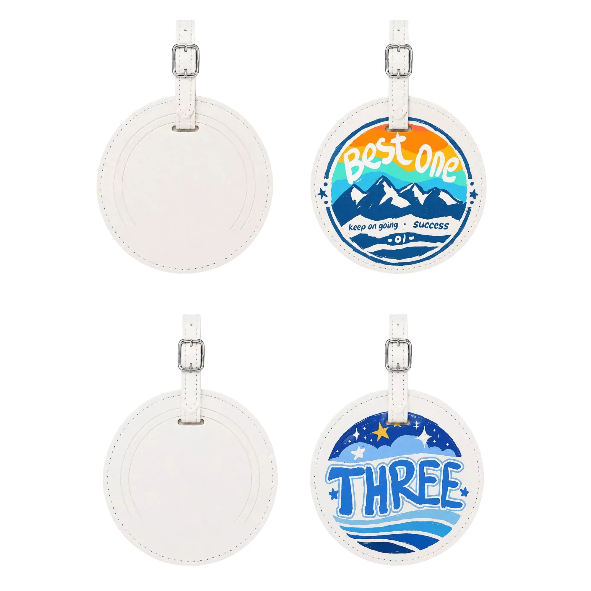 Round PU Leather Luggage Tag with Transparent Window thumbnail 5