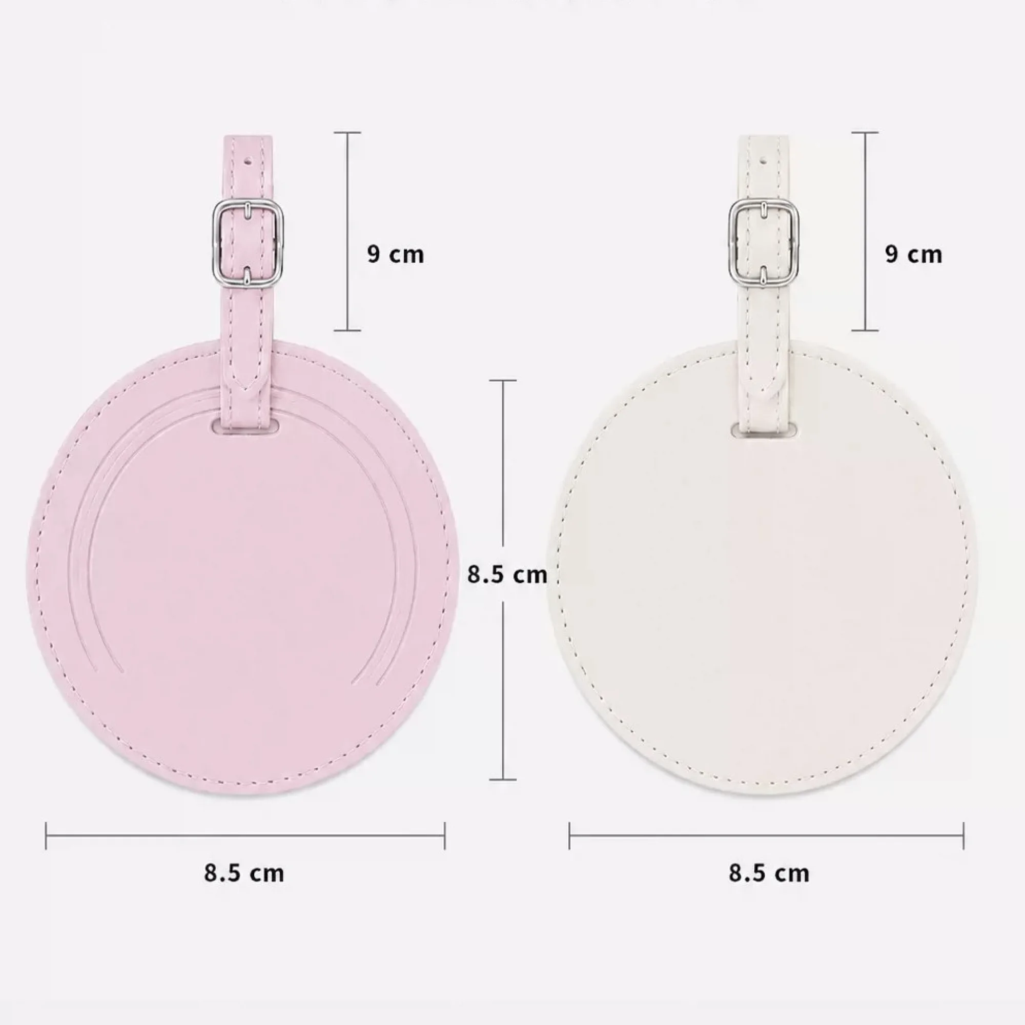 Round PU Leather Luggage Tag with Transparent Window thumbnail 3