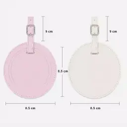Round PU Leather Luggage Tag with Transparent Window thumbnail 3