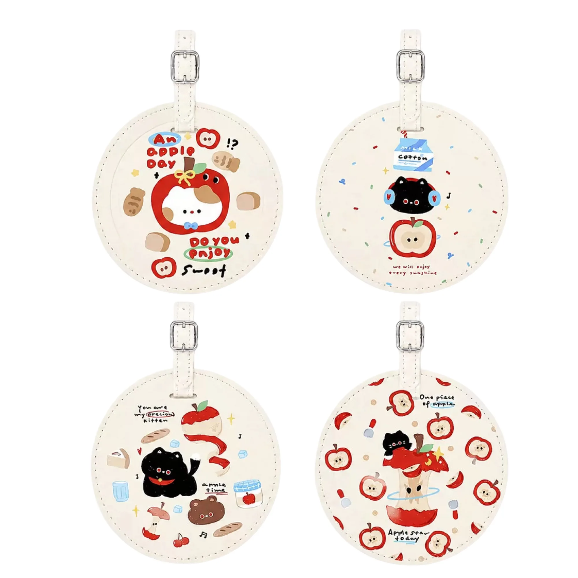 Round PU Leather Luggage Tag with Transparent Window thumbnail 4