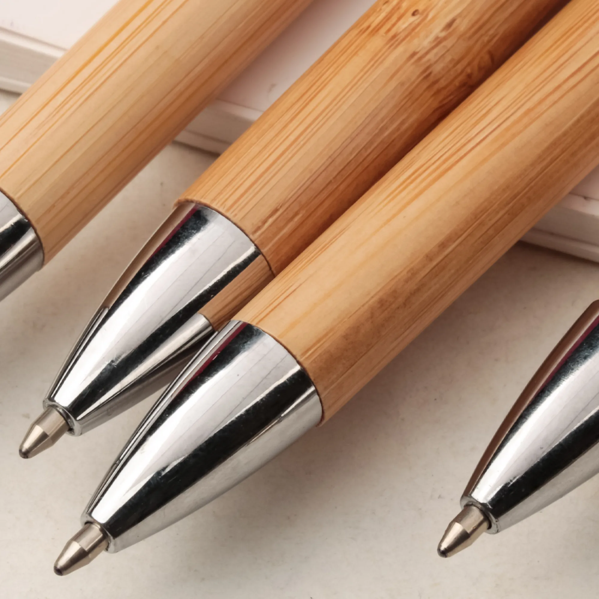 Push-Button Ballpoint Pen with Bamboo Barrel thumbnail 3