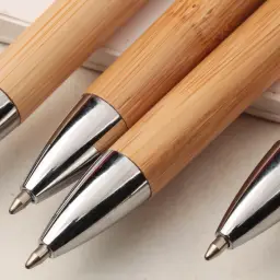 Push-Button Ballpoint Pen with Bamboo Barrel thumbnail 3