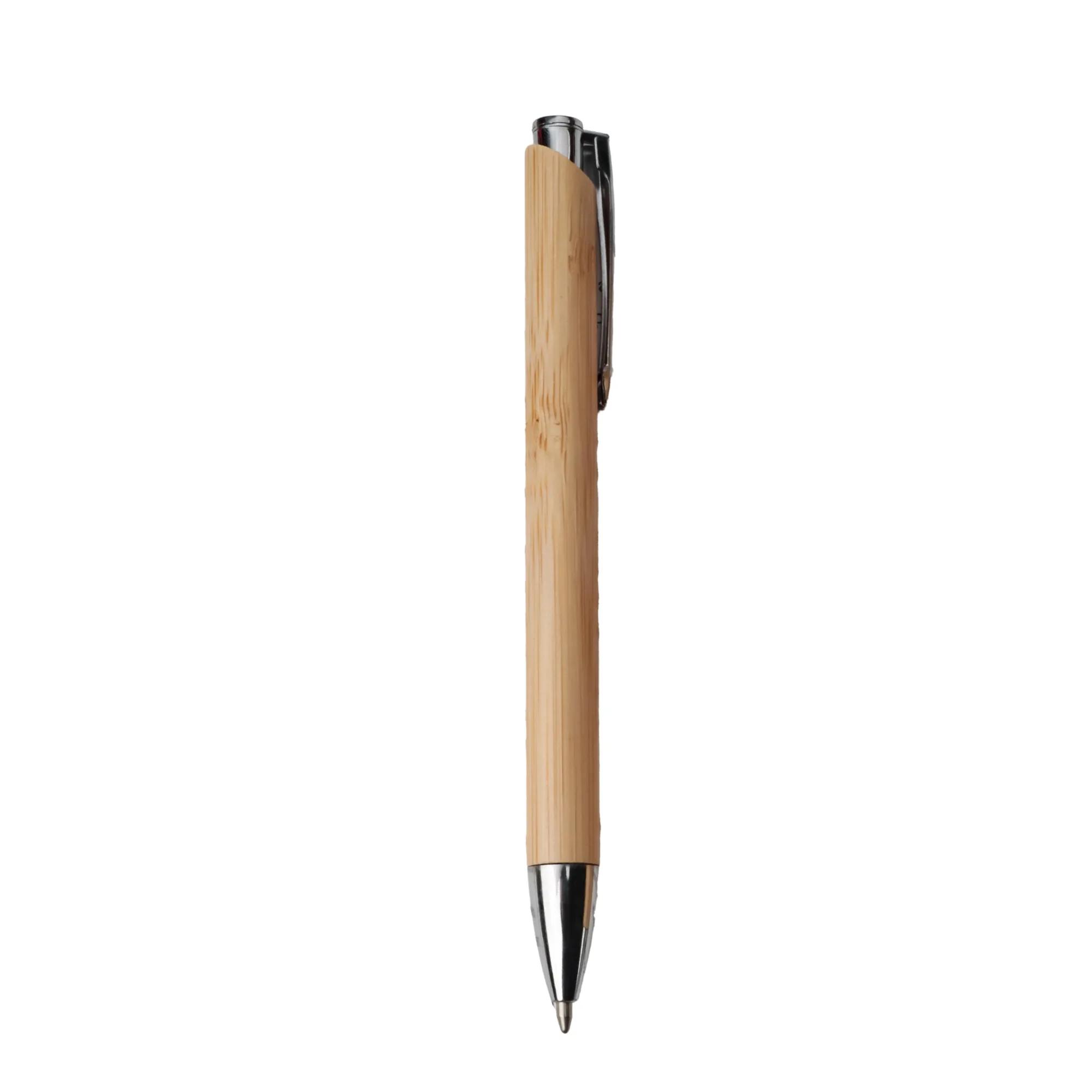 Push-Button Ballpoint Pen with Bamboo Barrel — View 1