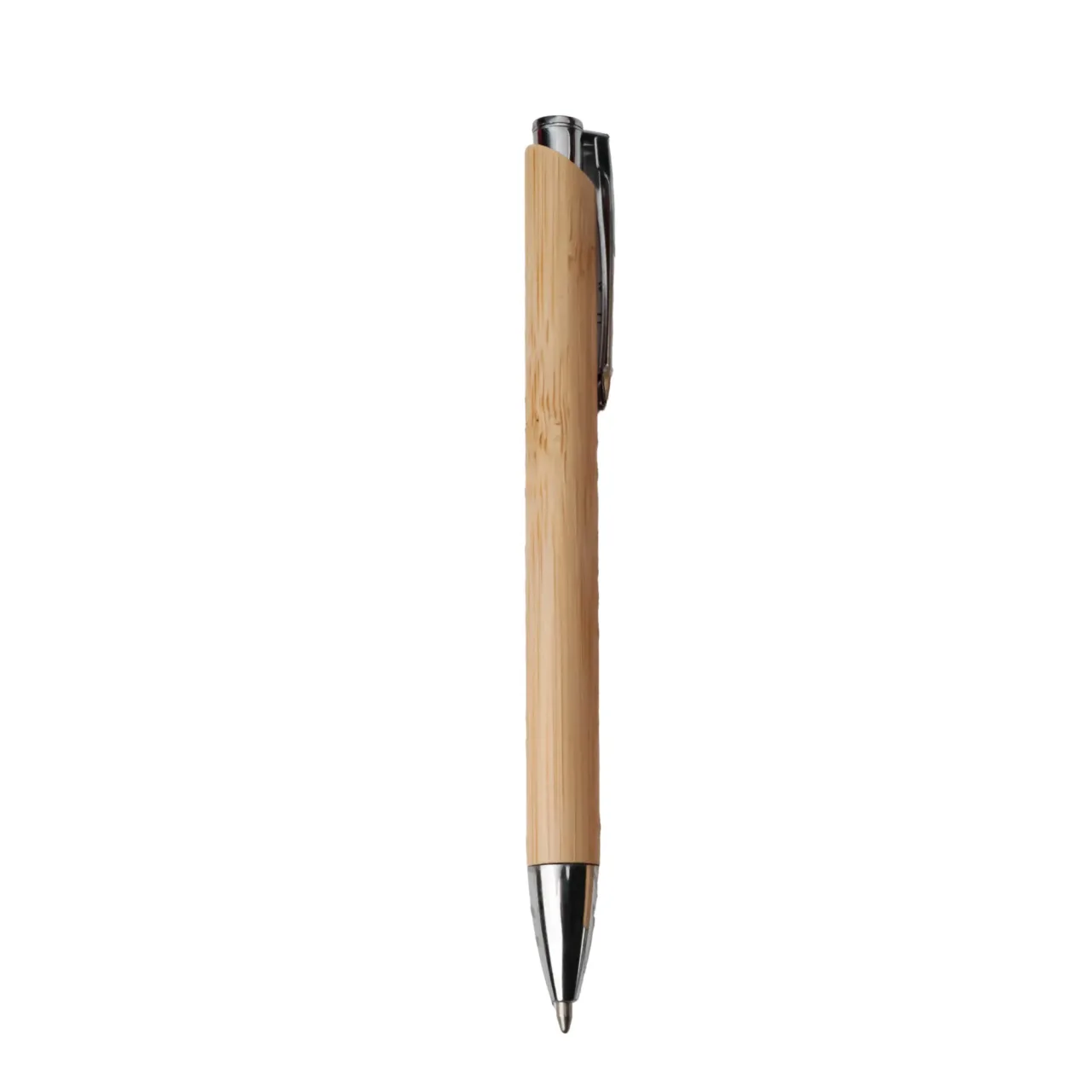 Push-Button Ballpoint Pen with Bamboo Barrel