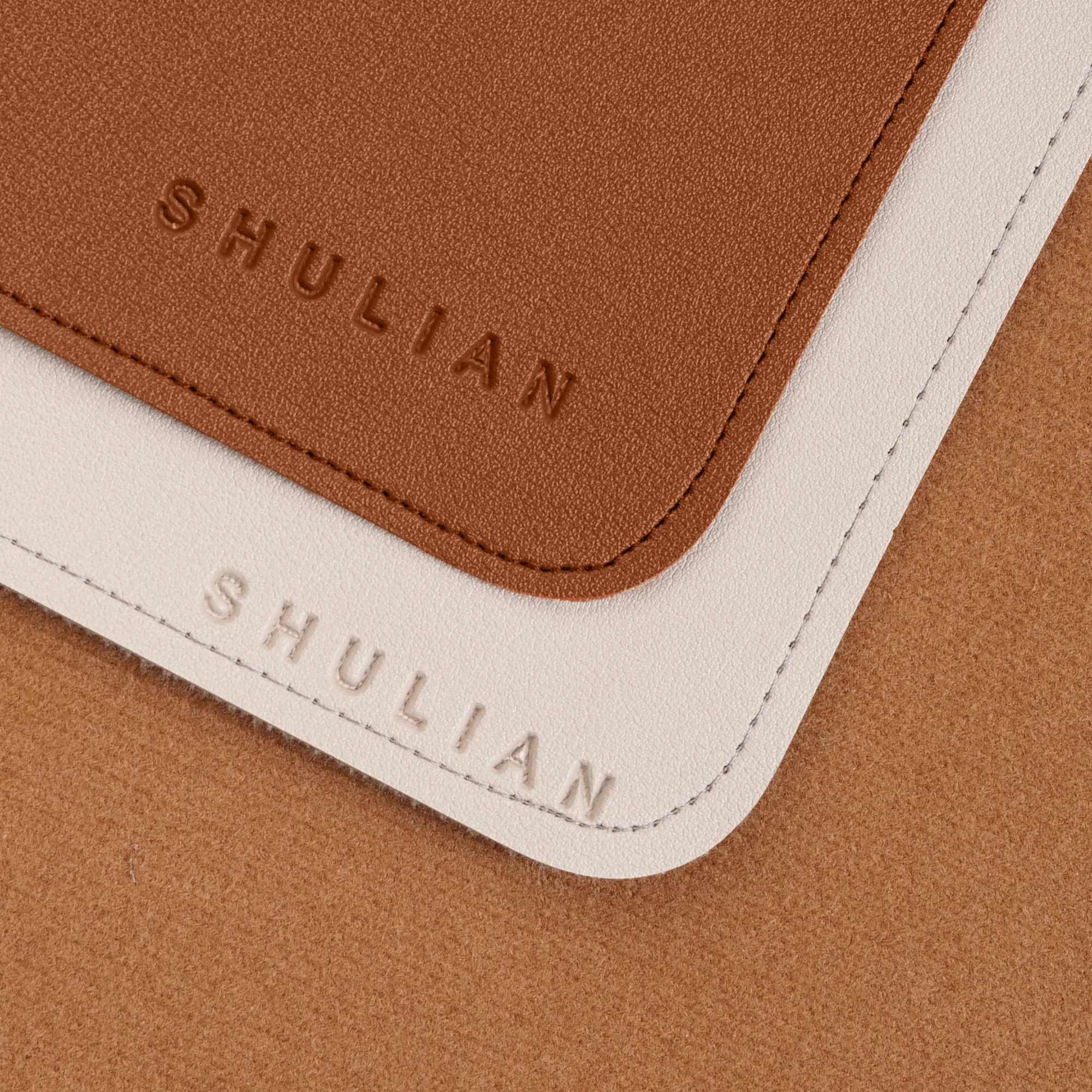 Oversized Rectangular Leather Desk Mat with Anti-Slip Velvet Bottom thumbnail 4