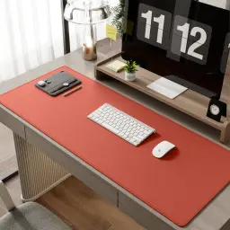 Oversized Rectangular Leather Desk Mat with Anti-Slip Velvet Bottom thumbnail 6
