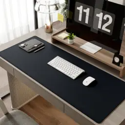 Oversized Rectangular Leather Desk Mat with Anti-Slip Velvet Bottom thumbnail 8