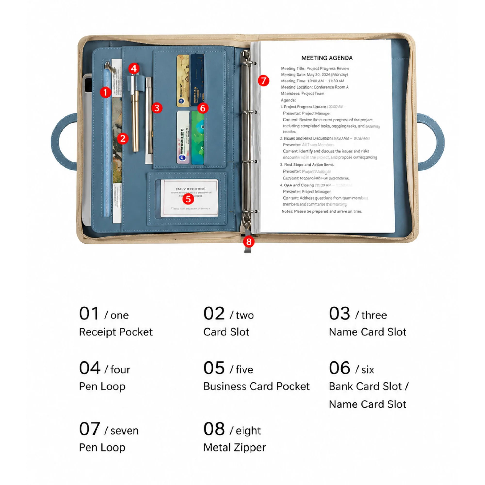A4 Loose-leaf Folder with Zipper Closure thumbnail 3