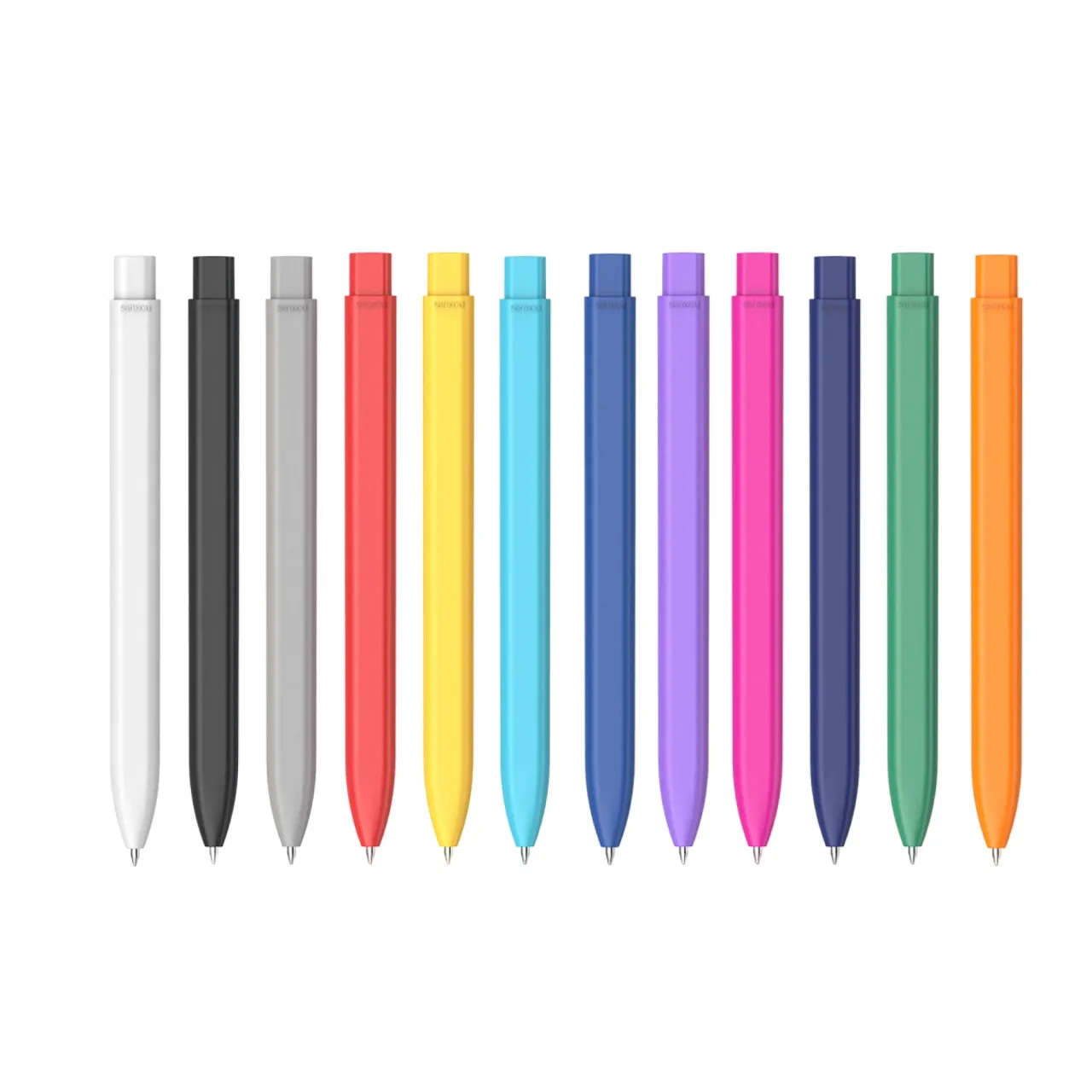 Retractable Gel Ink Pen with Flat Body, 0.5mm Tip, Quick-Drying Ink