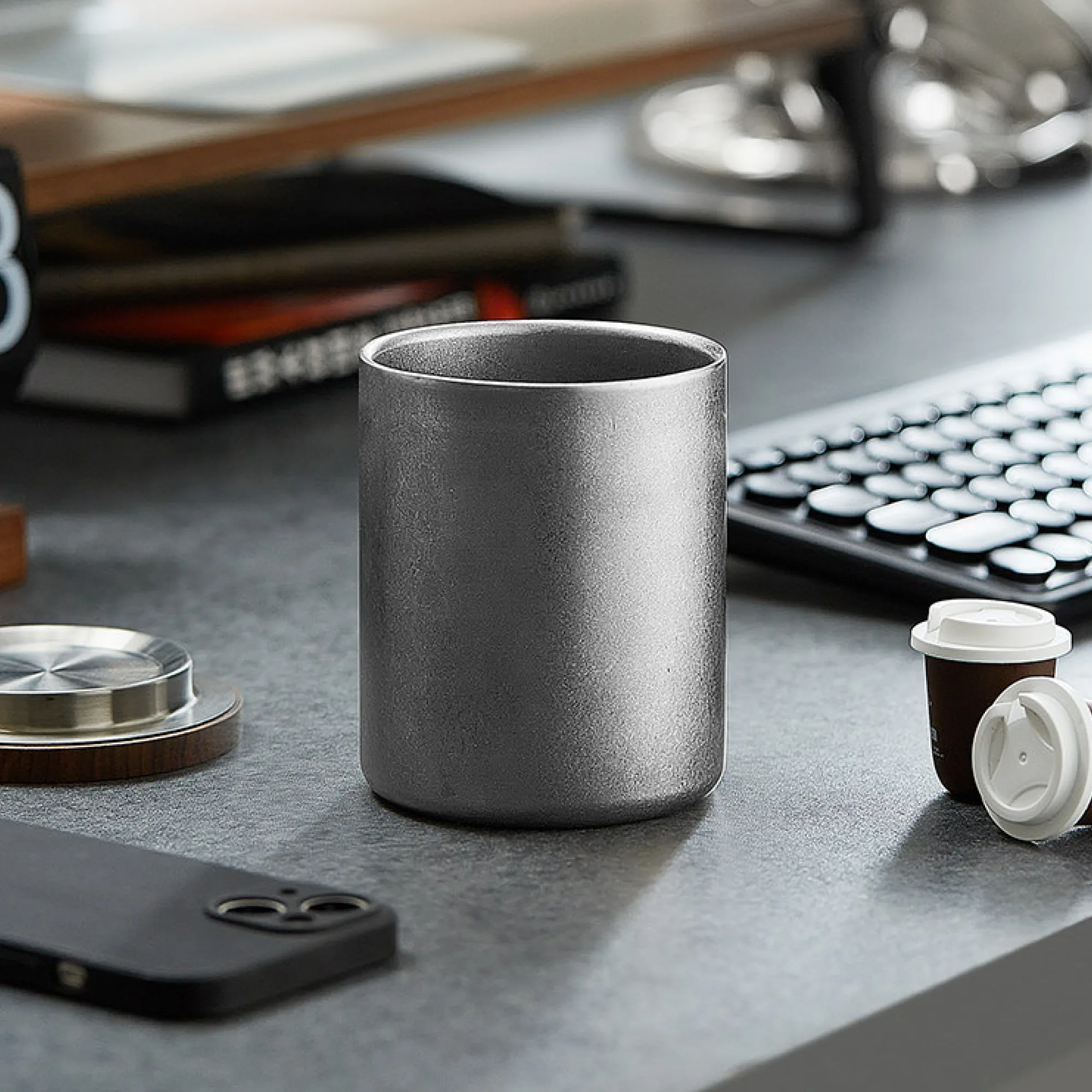 Retro Silver Stainless Steel Double-Wall Mug / Single-Wall Cold Drink Cup thumbnail 6