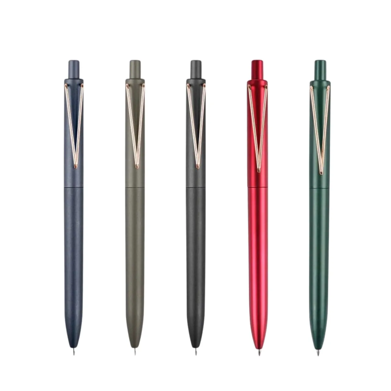 Press-Type Retractable Ballpoint Pen with Metal Clip, Model V1