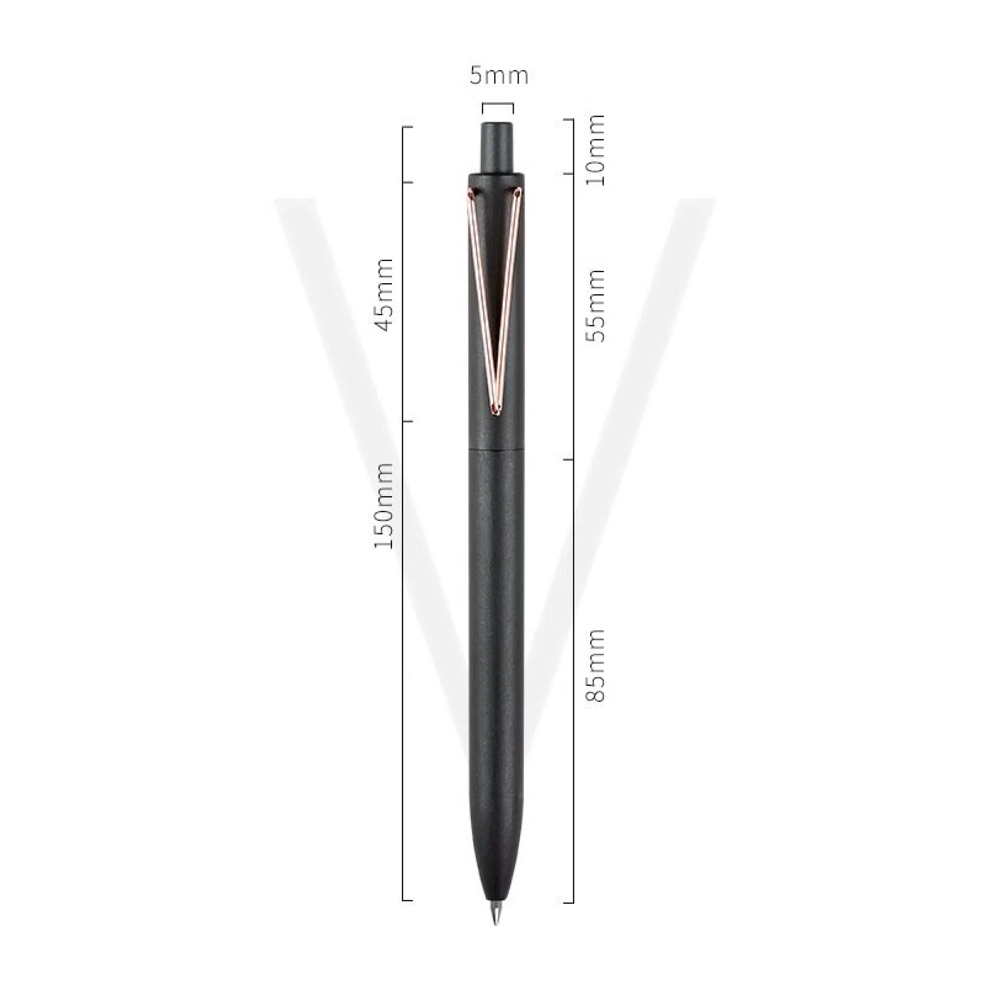 Press-Type Retractable Ballpoint Pen with Metal Clip, Model V1 thumbnail 9