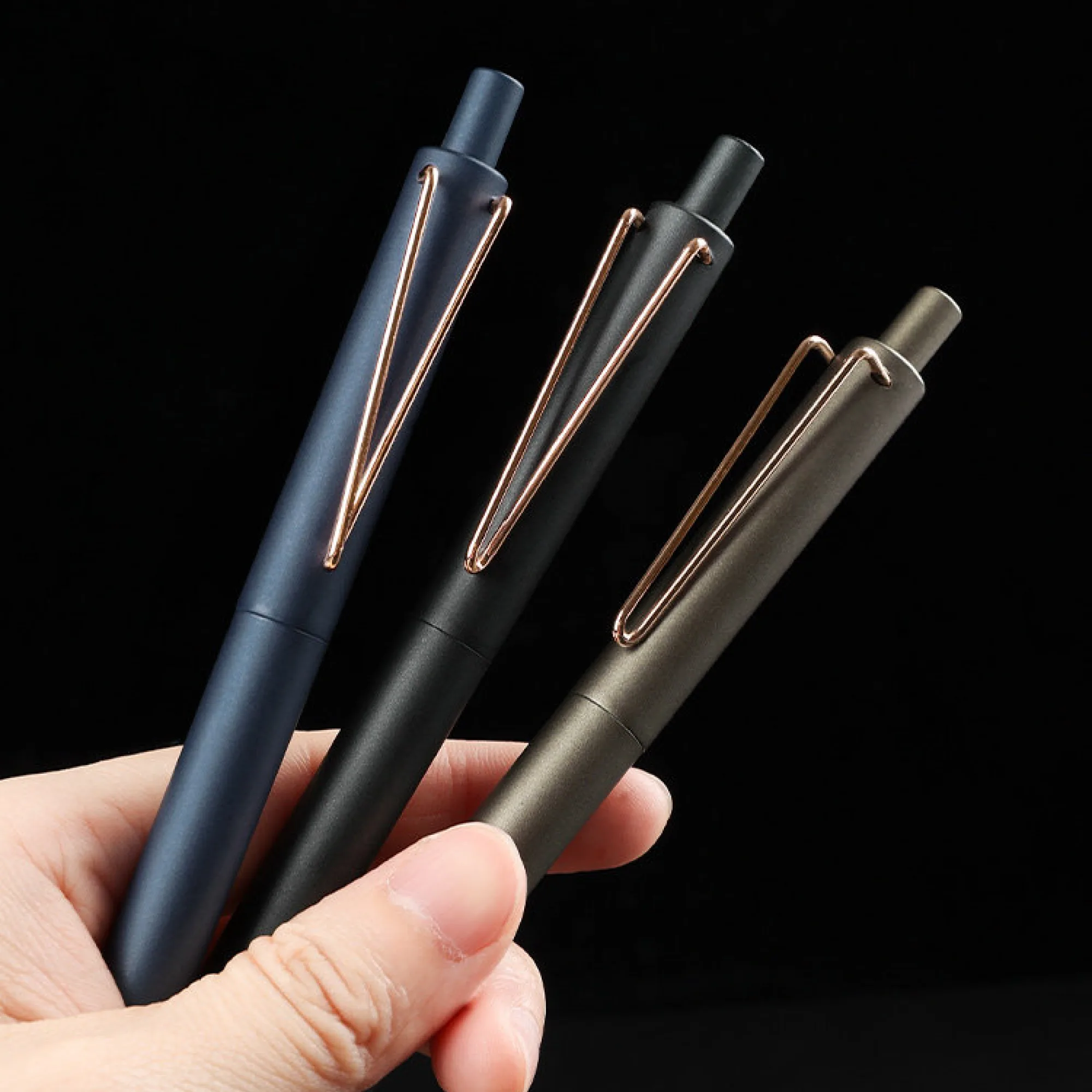 Press-Type Retractable Ballpoint Pen with Metal Clip, Model V1 thumbnail 3
