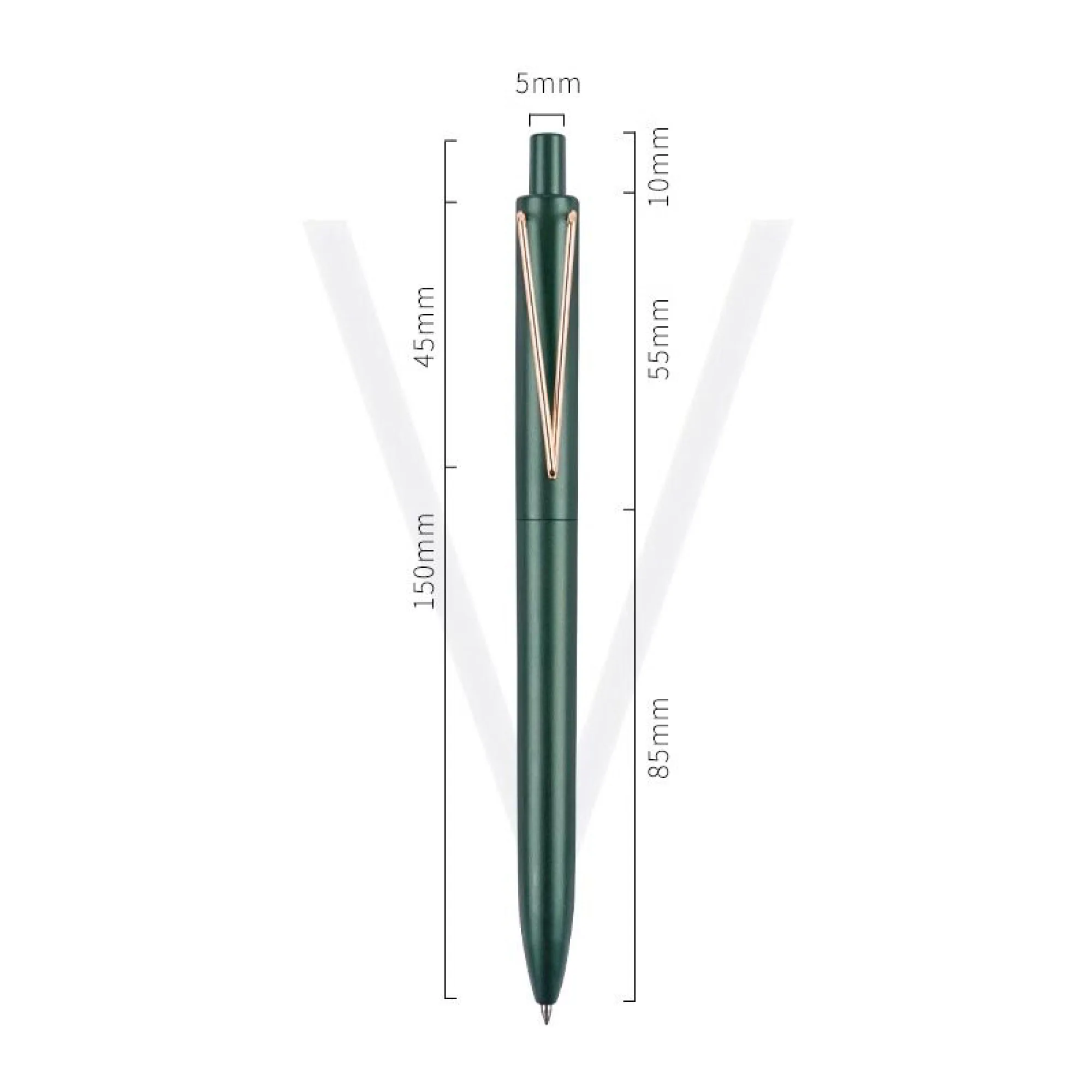 Press-Type Retractable Ballpoint Pen with Metal Clip, Model V1 thumbnail 6