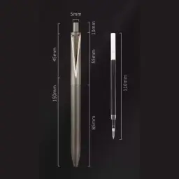 Press-Type Retractable Ballpoint Pen with Metal Clip, Model V1 thumbnail 5