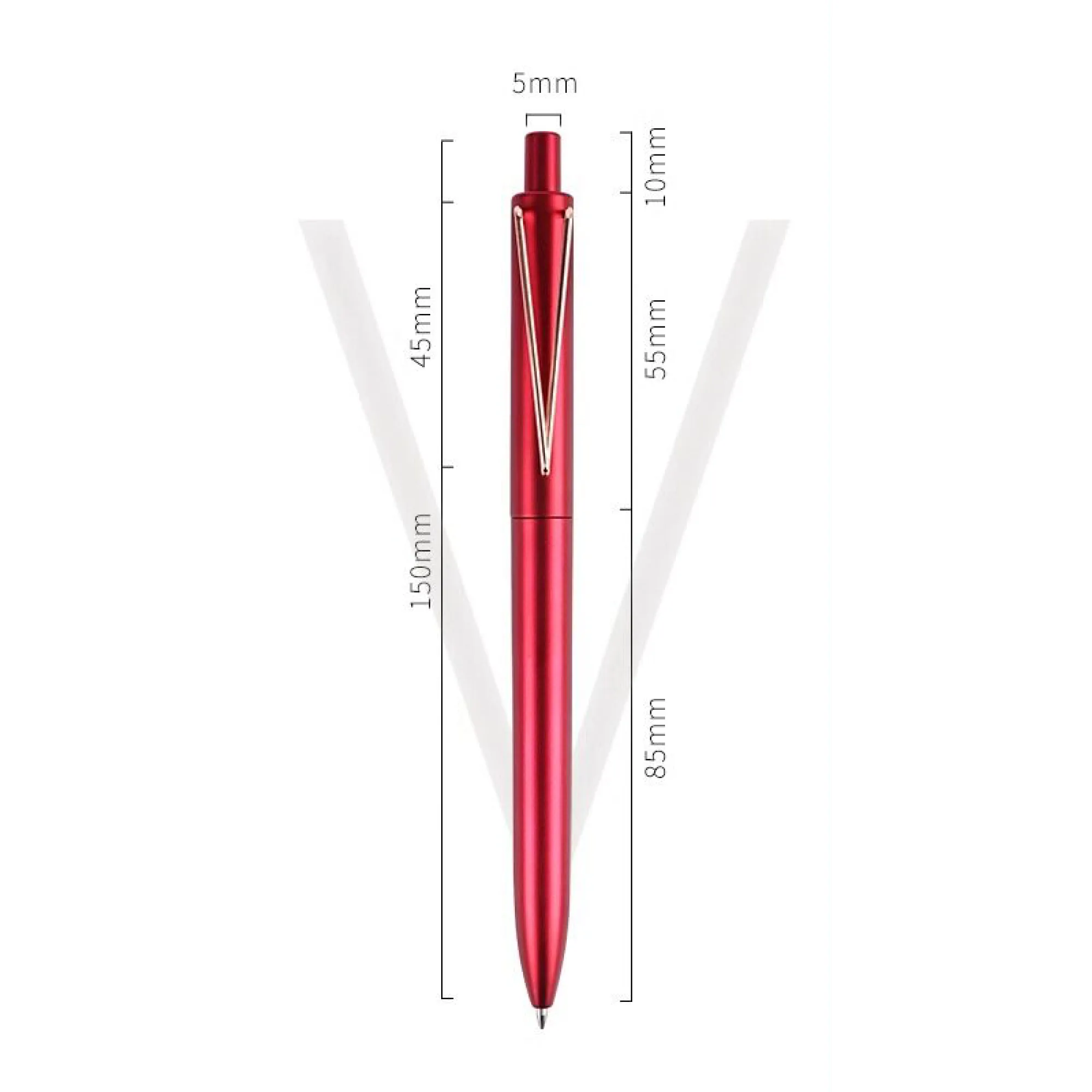 Press-Type Retractable Ballpoint Pen with Metal Clip, Model V1 thumbnail 8