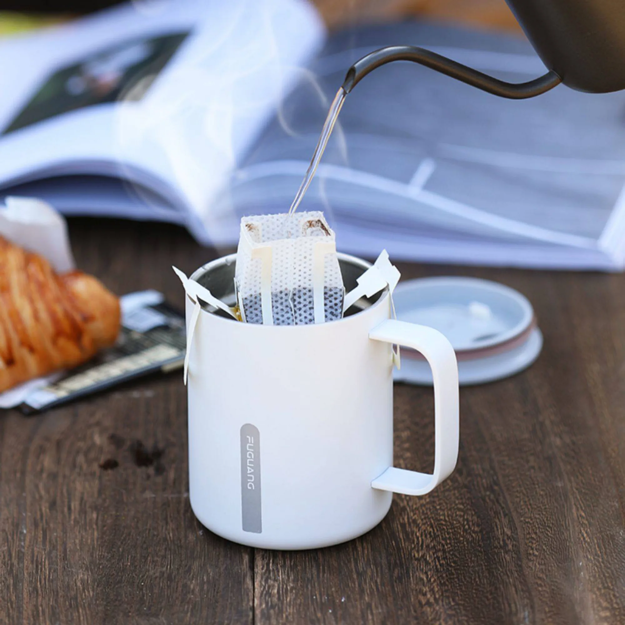 Fuguang 316 Stainless Steel Insulated Mug with Lid and Spoon, 400ml thumbnail 7