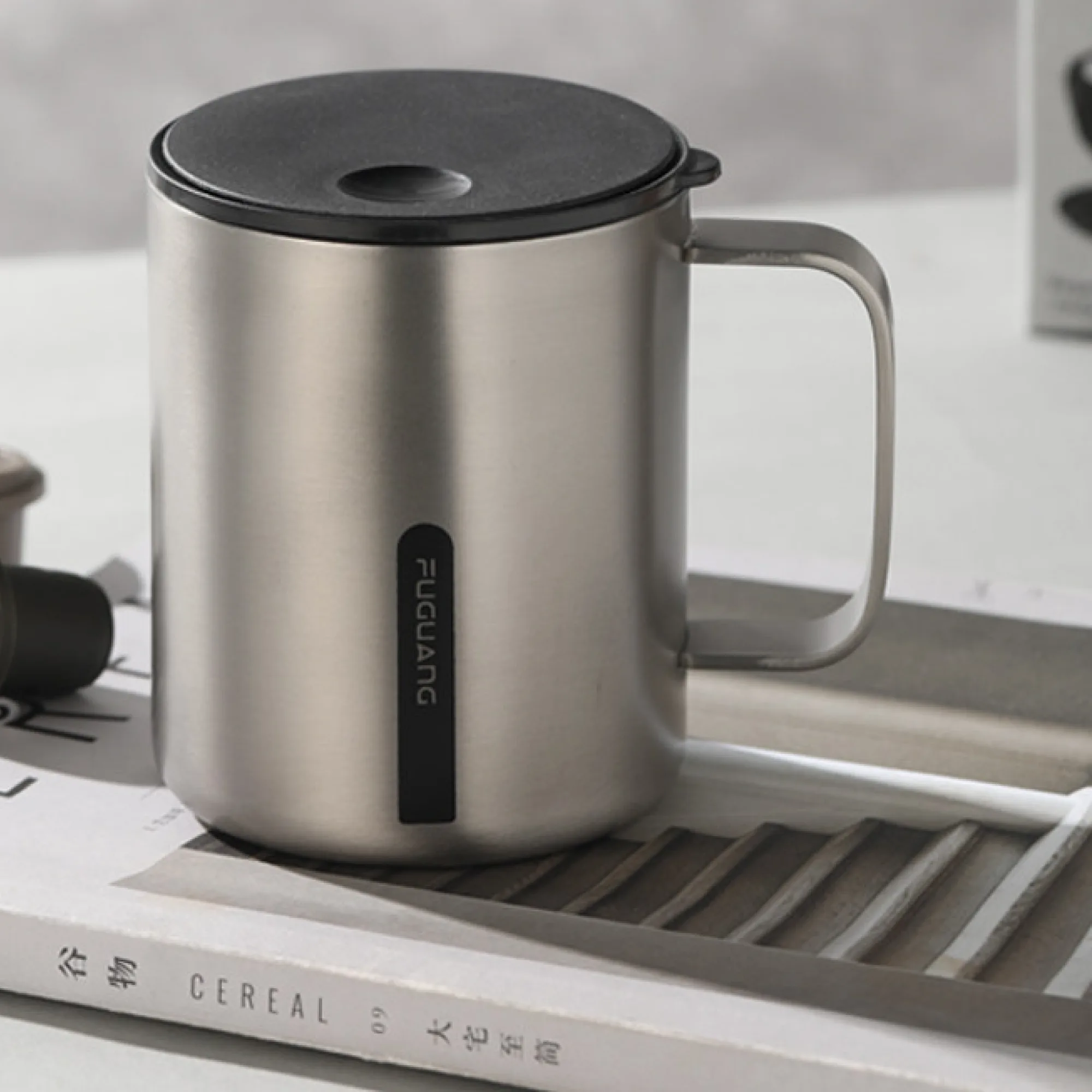 Fuguang 316 Stainless Steel Insulated Mug with Lid and Spoon, 400ml thumbnail 12