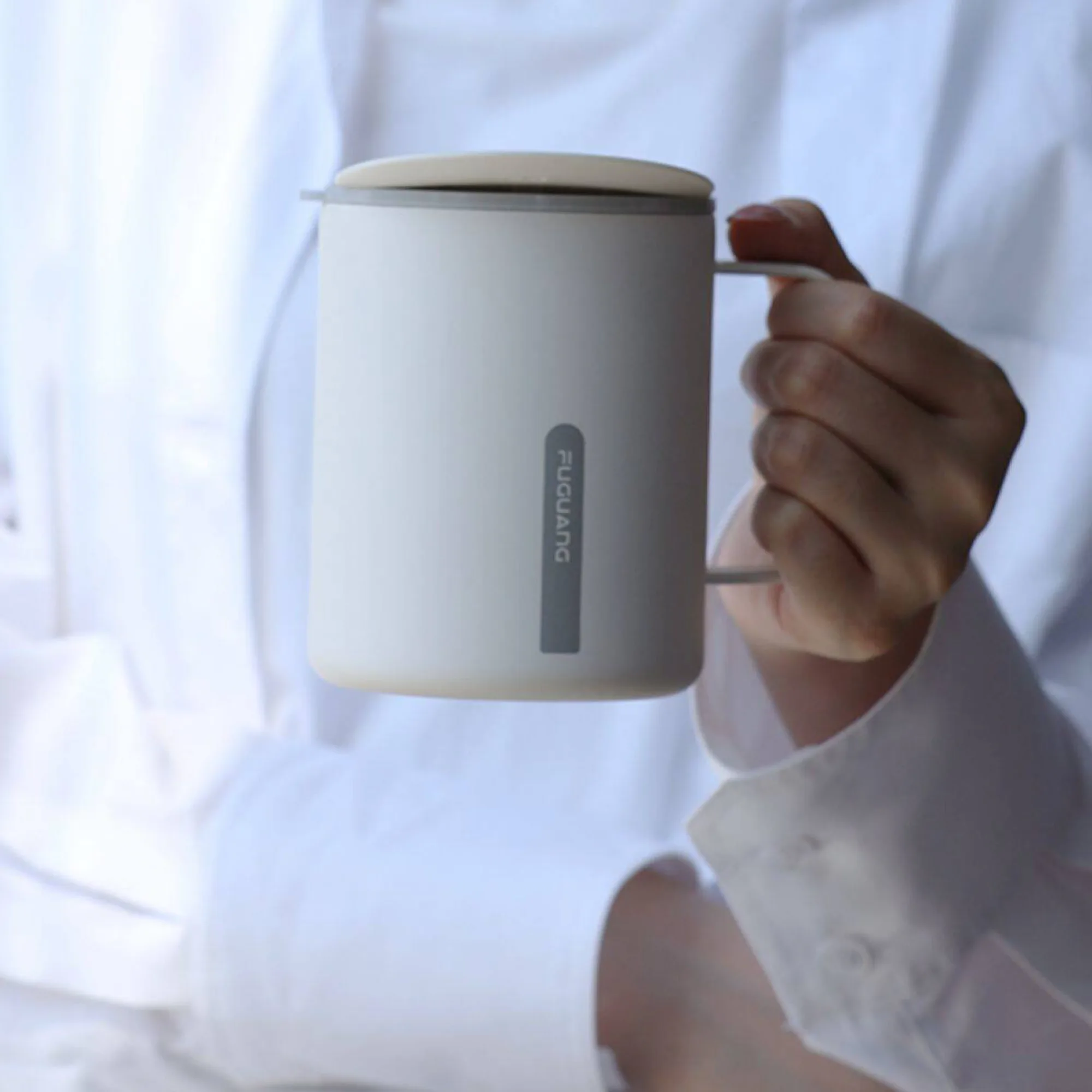 Fuguang 316 Stainless Steel Insulated Mug with Lid and Spoon, 400ml thumbnail 5