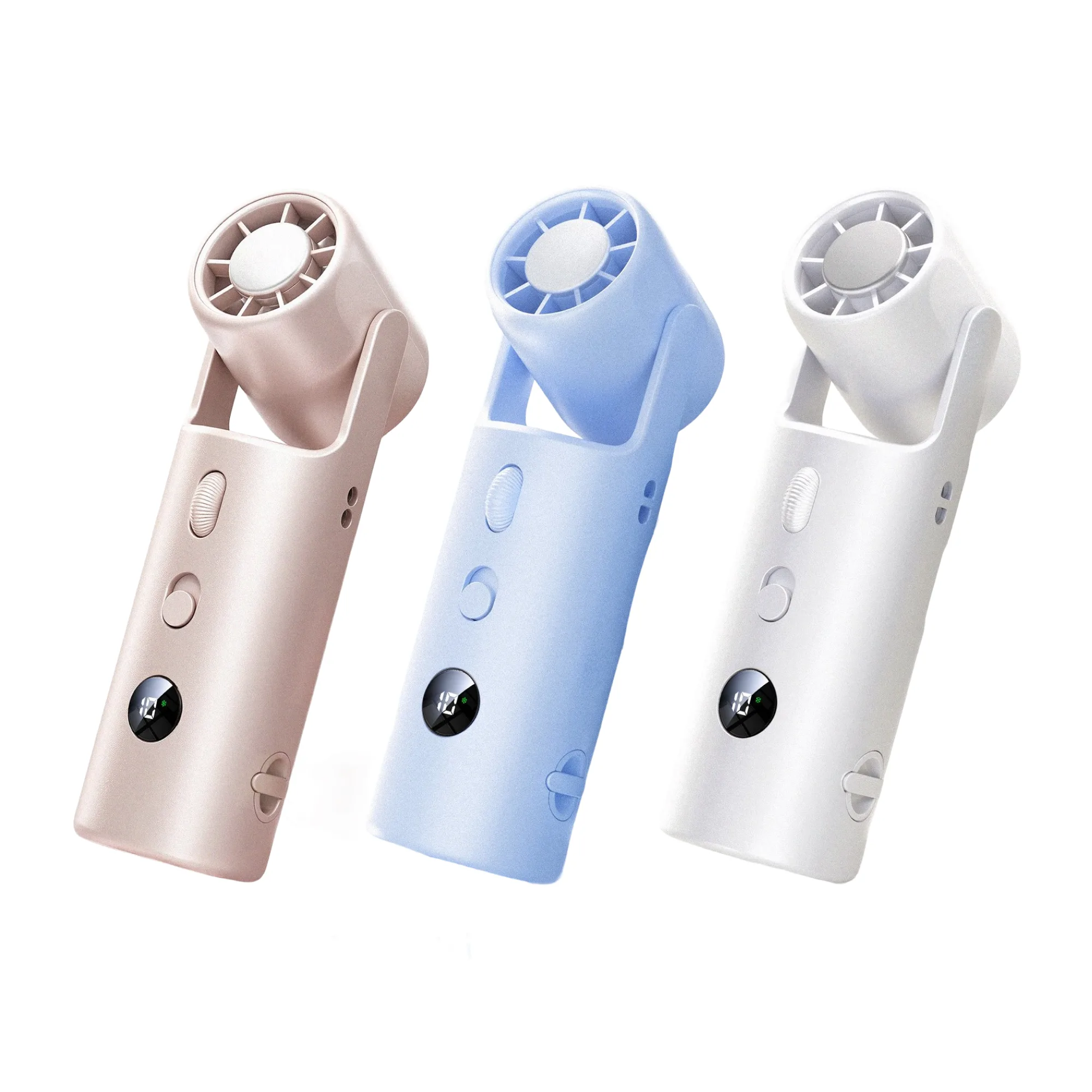 Neck-Mounted Handheld Cooling Mini Fan with Temperature Control — View 1
