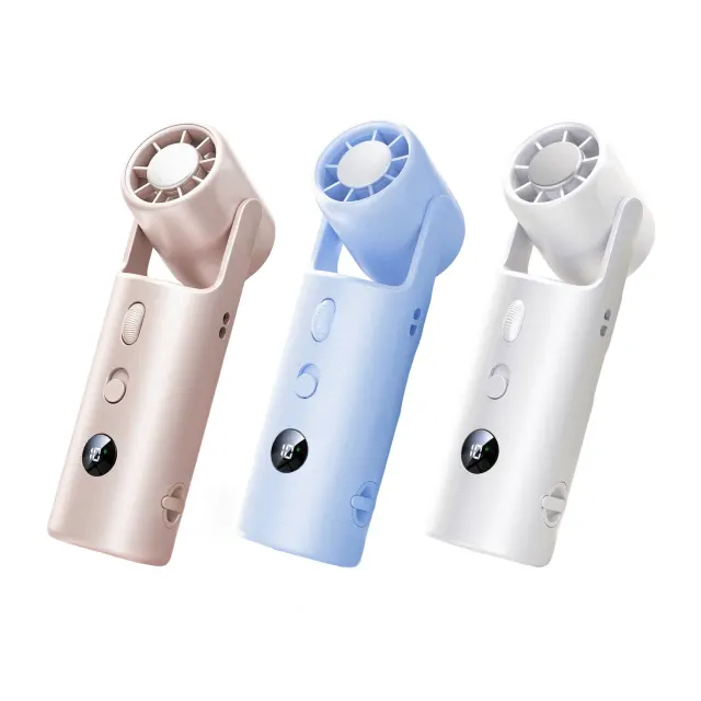Neck-Mounted Handheld Cooling Mini Fan with Temperature Control