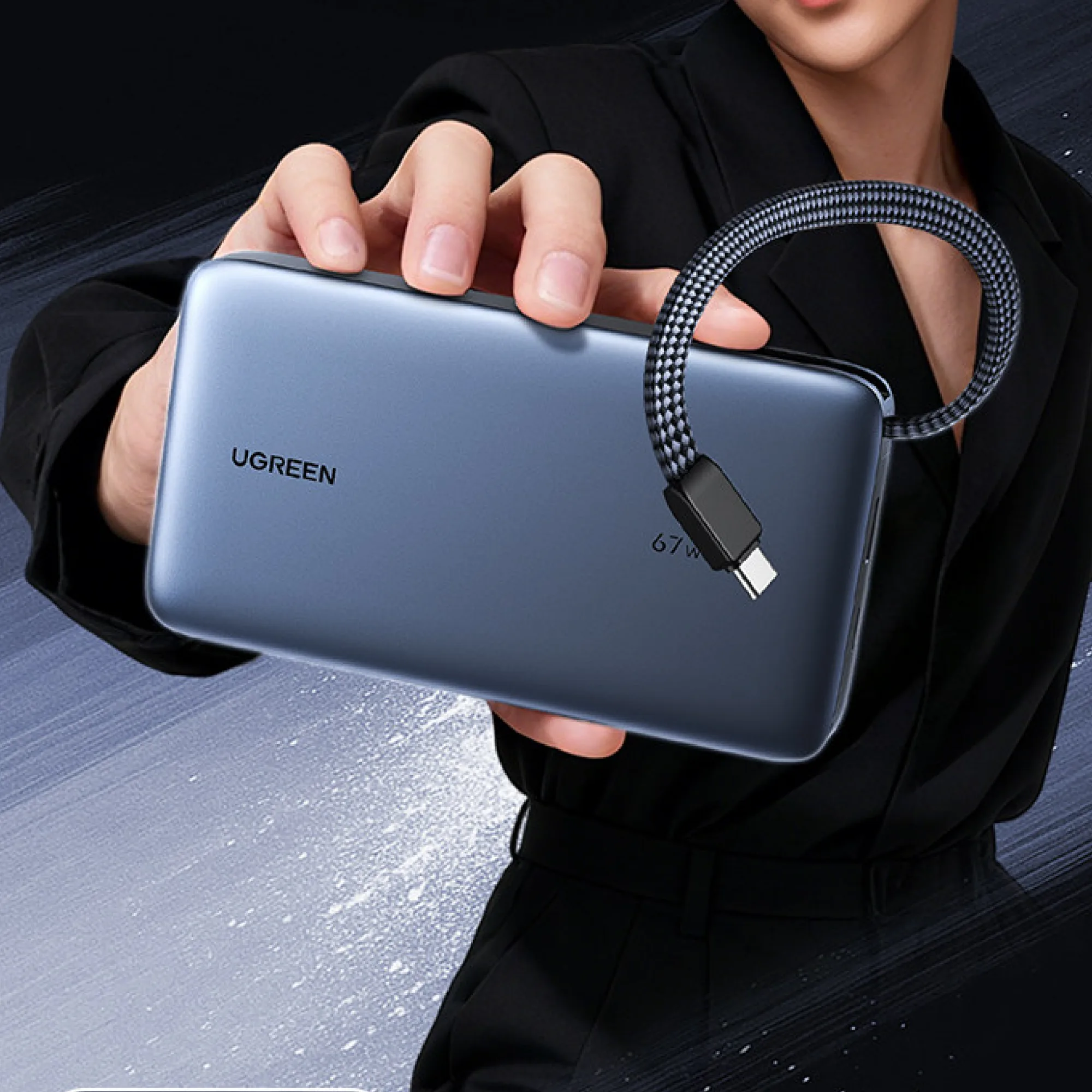 UGREEN PB556 20000mAh Built-in Cable Fast Charging Power Bank — View 1
