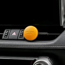 Round Lambskin Leather Car Air Vent Freshener with Multiple Colors and Fragrances thumbnail 4