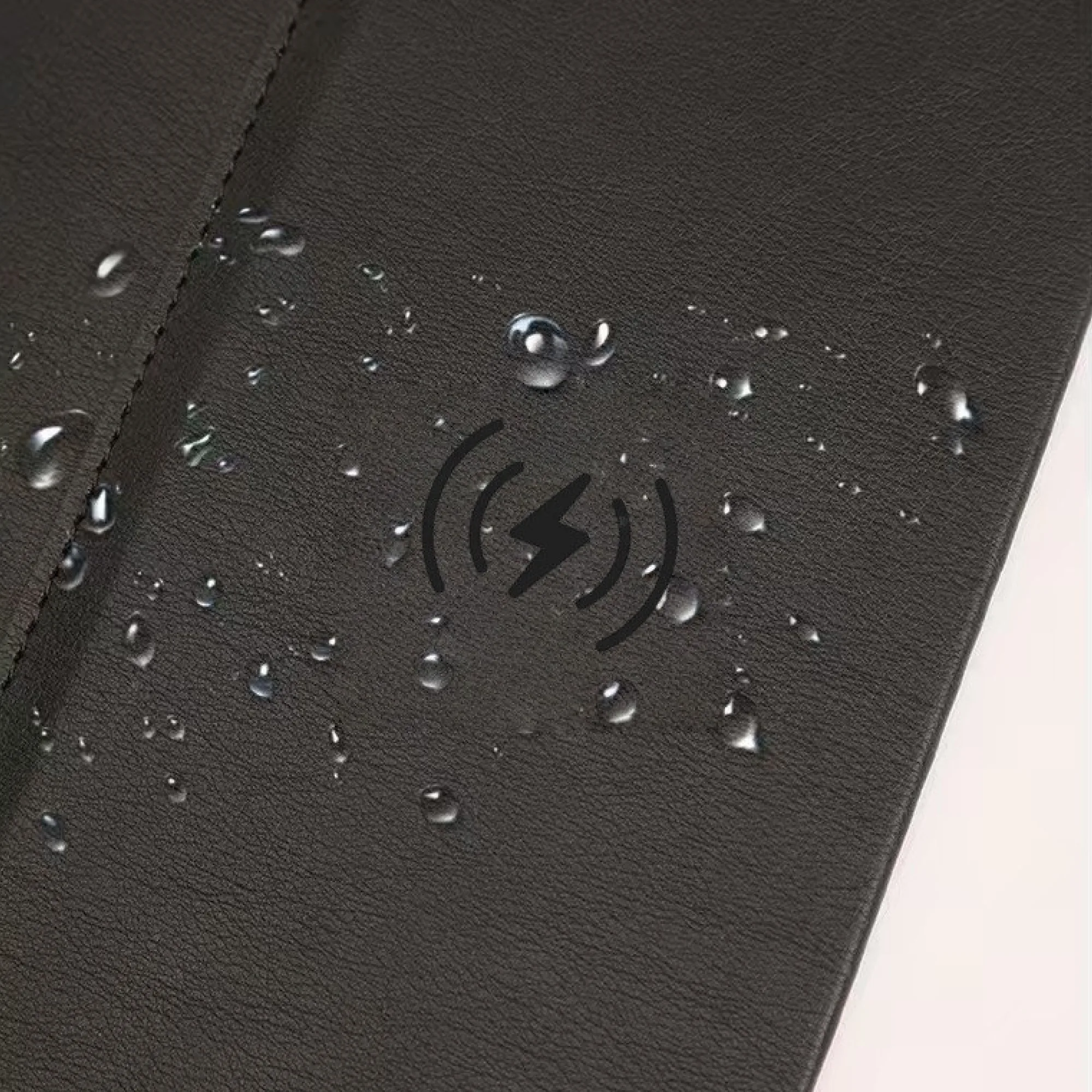 15W Wireless Charging Mouse Pad with PU Leather Surface thumbnail 5