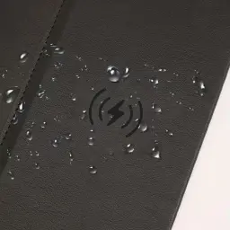 15W Wireless Charging Mouse Pad with PU Leather Surface thumbnail 5
