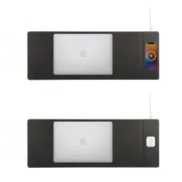 15W Wireless Charging Mouse Pad with PU Leather Surface thumbnail 7