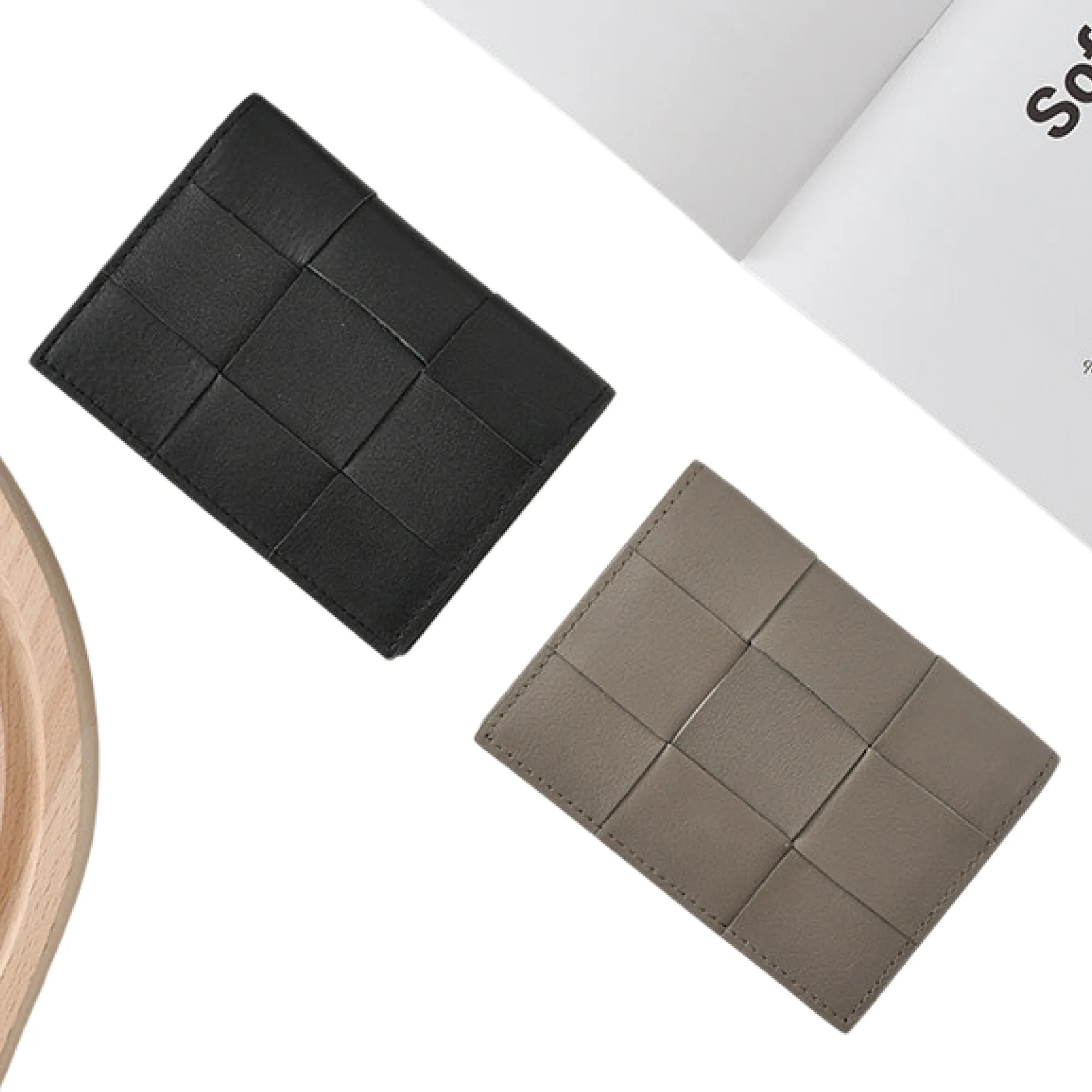 Genuine Leather Woven Business Card Holder thumbnail 2