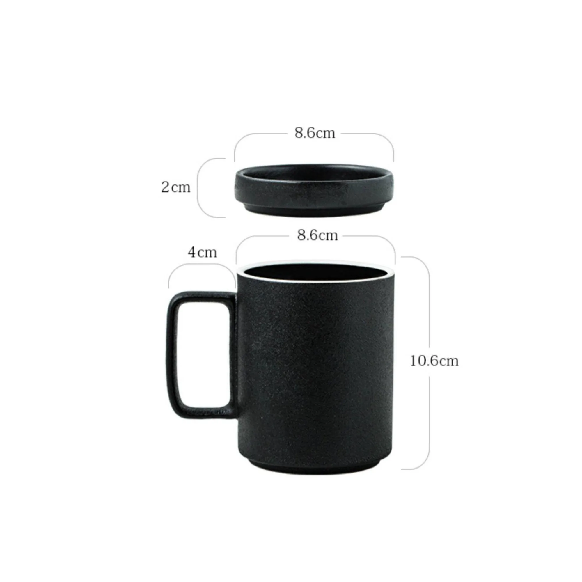 Black Frosted Ceramic Mug with Lid thumbnail 7
