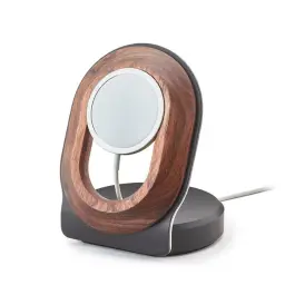 Magnetic Wireless Charging Phone Stand with Solid Wood Base thumbnail 1