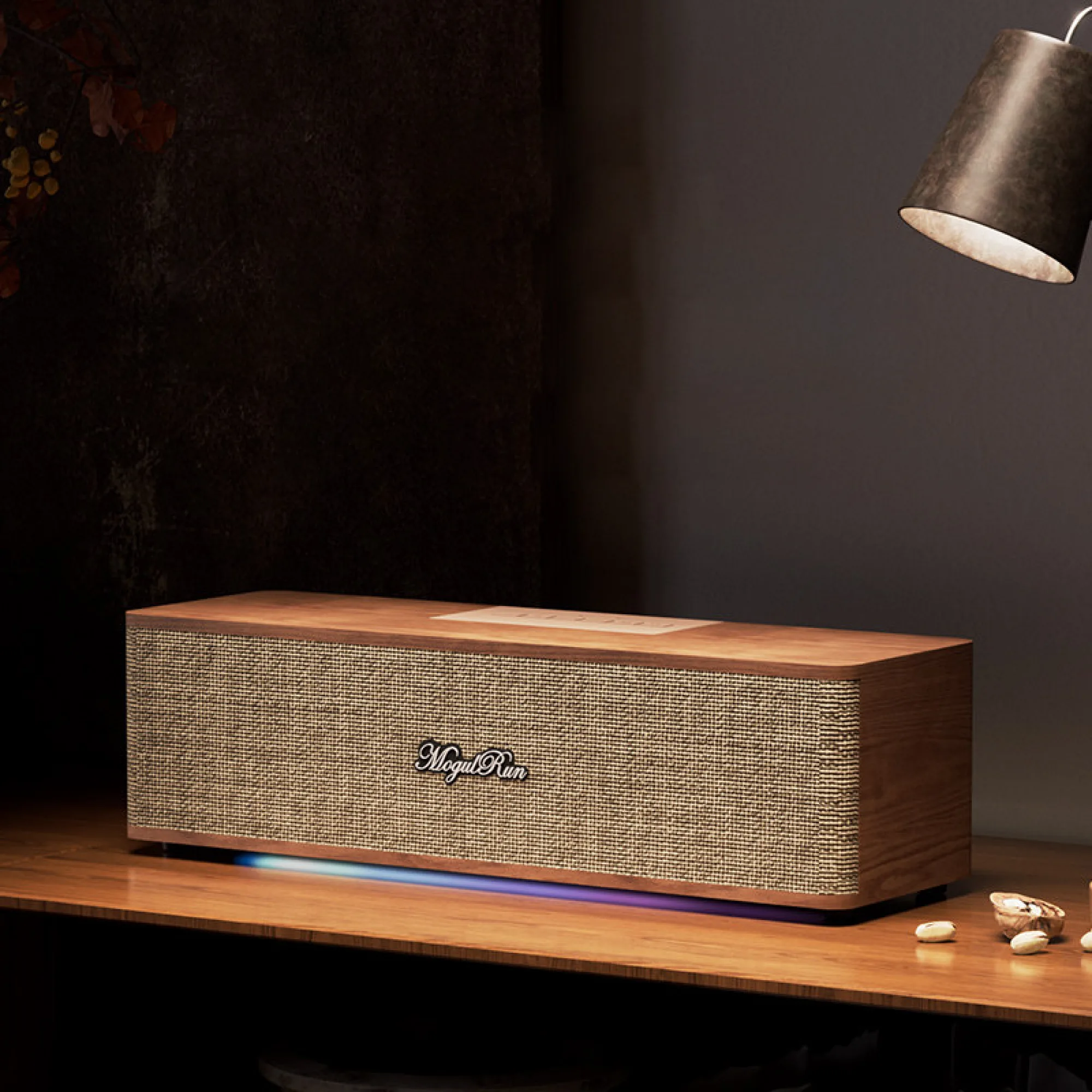 MogulRun 206L Retro Wooden Desktop Bluetooth Speaker — View 1