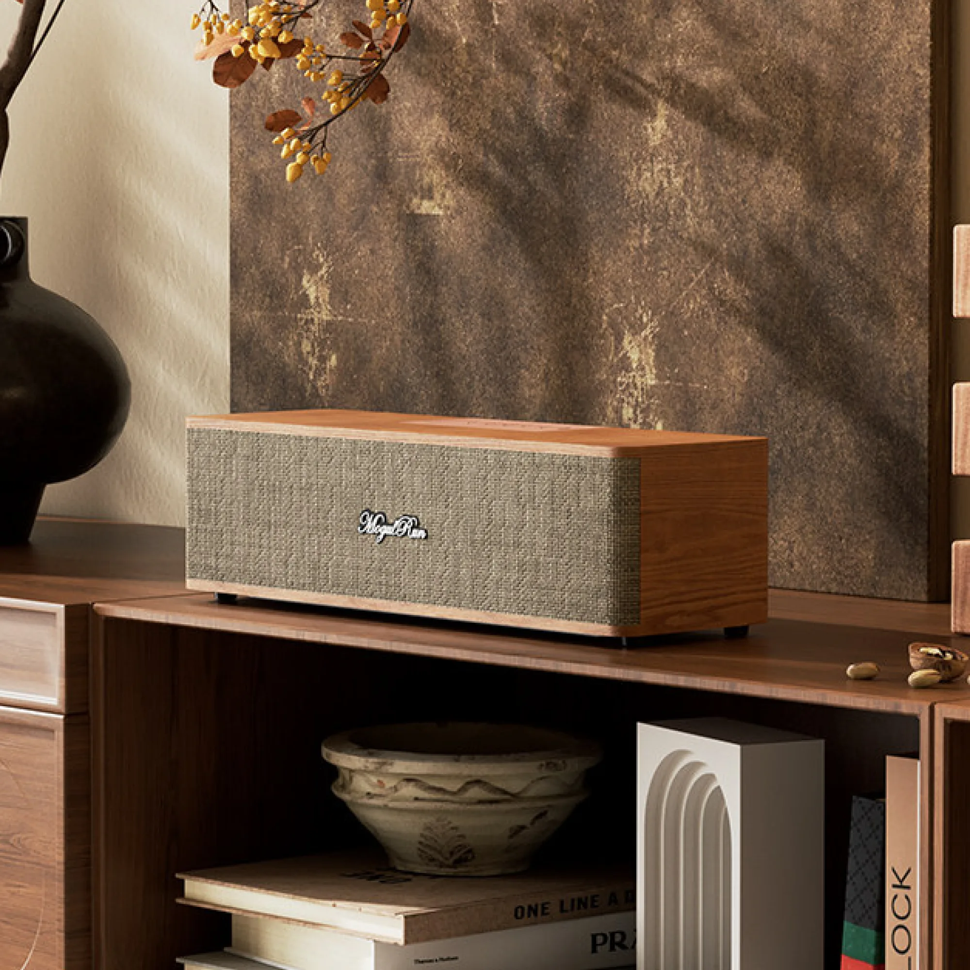 MogulRun 206L Retro Wooden Desktop Bluetooth Speaker thumbnail 2