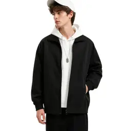 Casual Stand-Collar Zip-Up Jacket with Loose Fit thumbnail 4