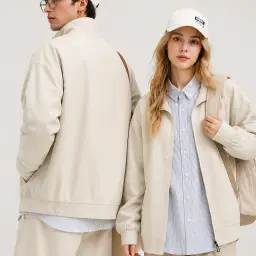 Casual Stand-Collar Zip-Up Jacket with Loose Fit thumbnail 2