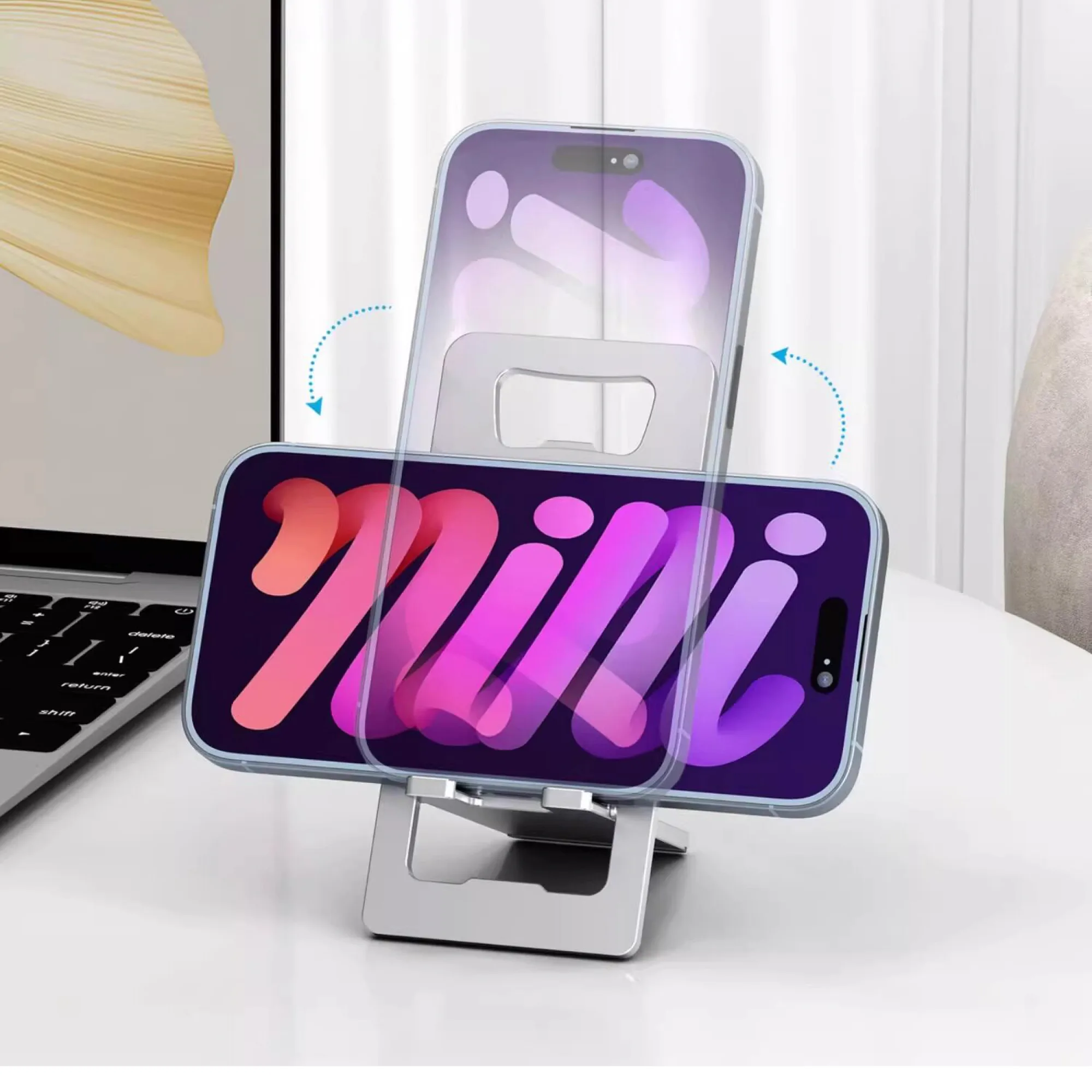 Ultra-Thin Card-Style Aluminum Alloy Foldable Phone Stand with Bottle Opener thumbnail 3