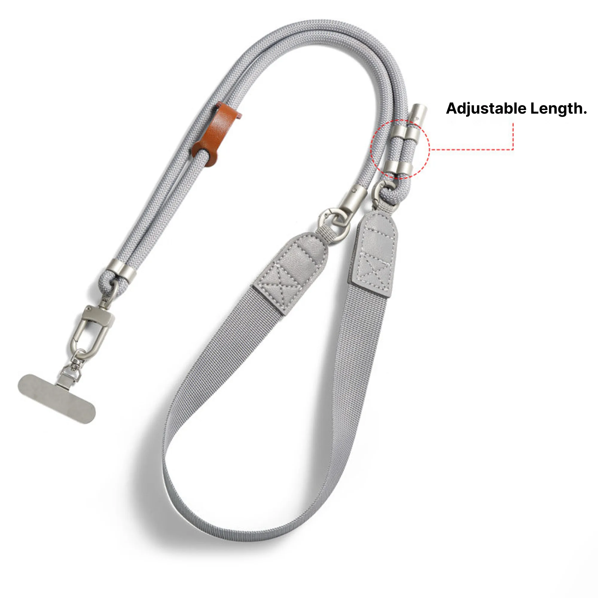 Adjustable Phone Lanyard Strap with Wide Shoulder Strap and Double Buckle Detachable Options thumbnail 7