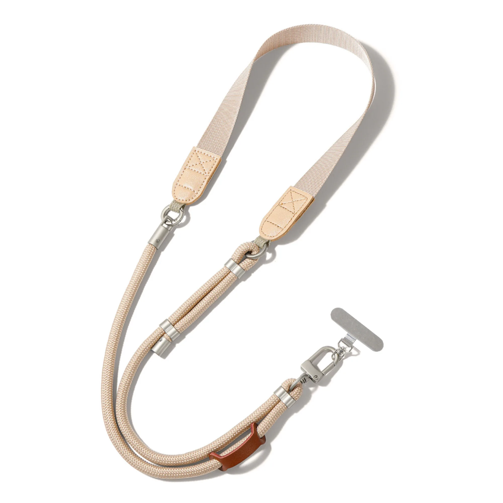 Adjustable Phone Lanyard Strap with Wide Shoulder Strap and Double Buckle Detachable Options