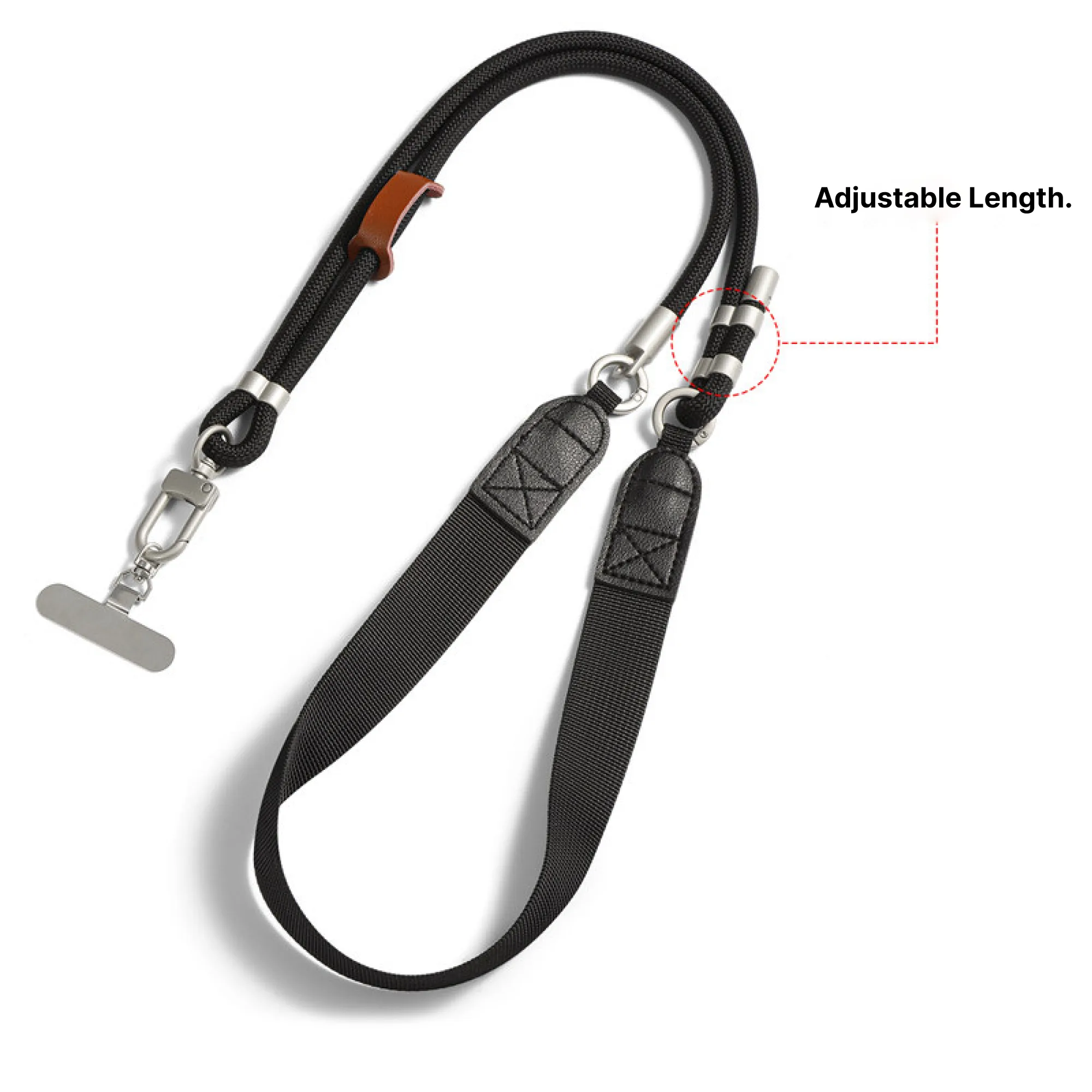Adjustable Phone Lanyard Strap with Wide Shoulder Strap and Double Buckle Detachable Options thumbnail 8