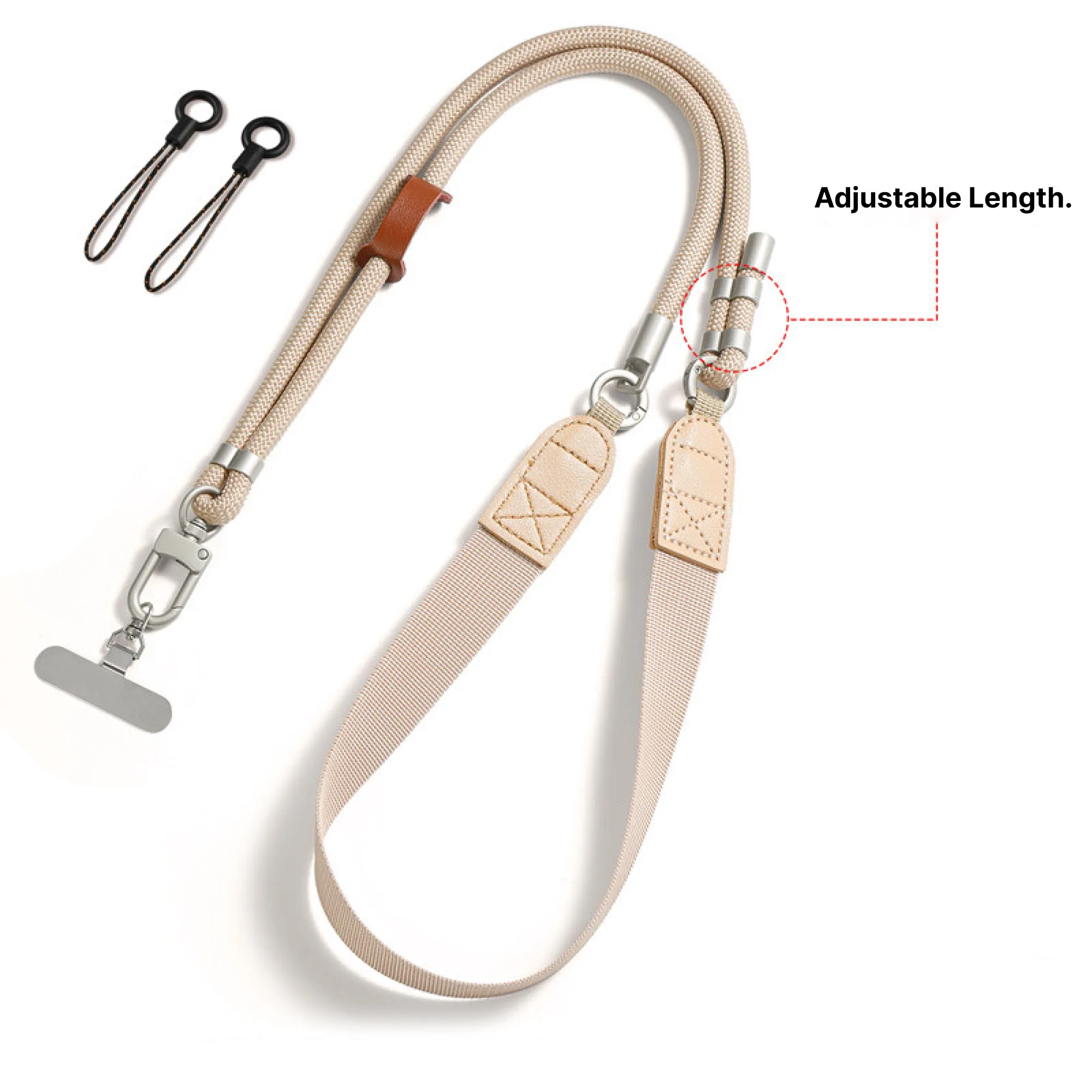 Adjustable Phone Lanyard Strap with Wide Shoulder Strap and Double Buckle Detachable Options thumbnail 6