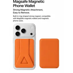 Magnetic Leather Card Holder with Foldable Stand for MagSafe-Compatible Phones thumbnail 4