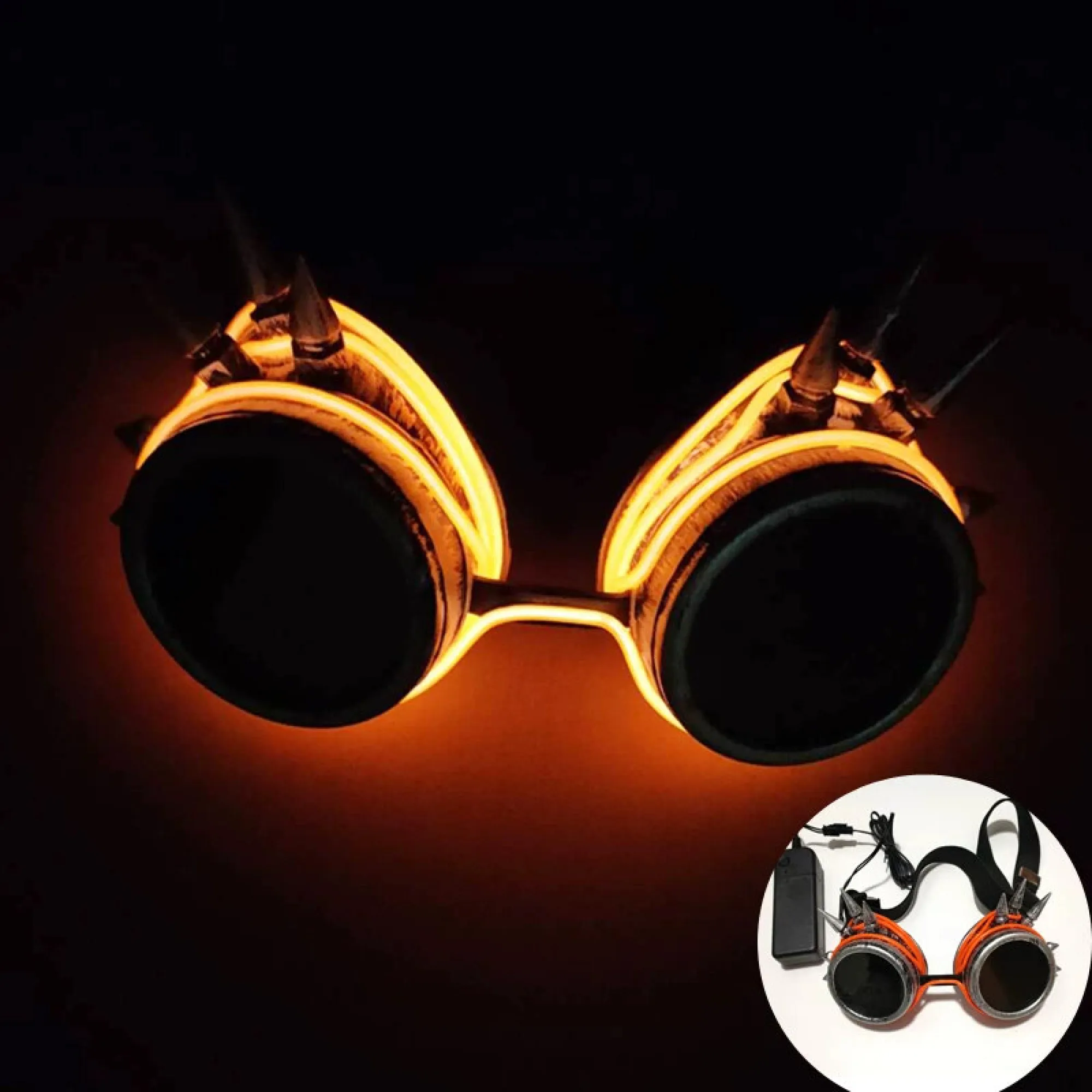 Steampunk LED Glow Goggles with EL Wire thumbnail 17
