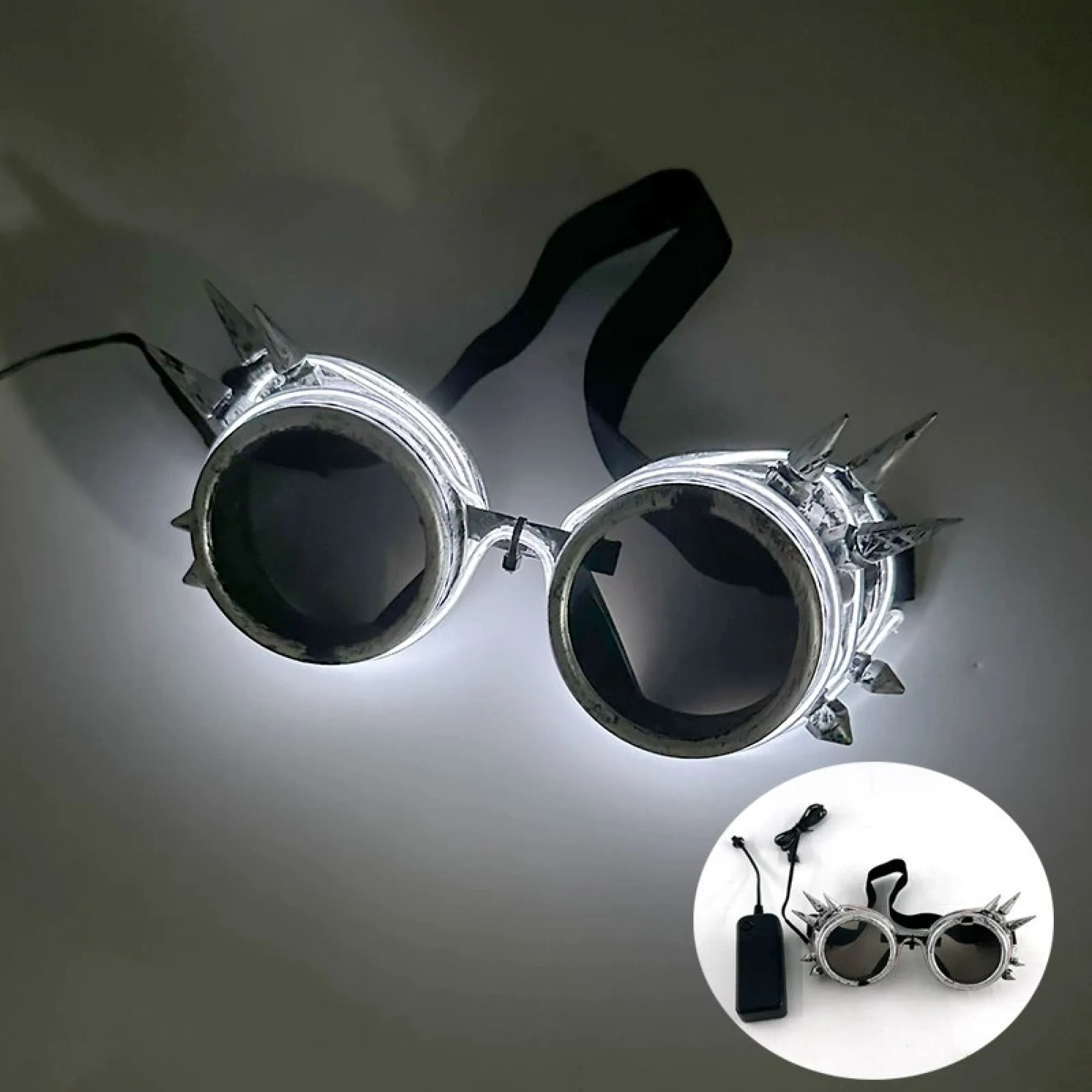 Steampunk LED Glow Goggles with EL Wire thumbnail 14