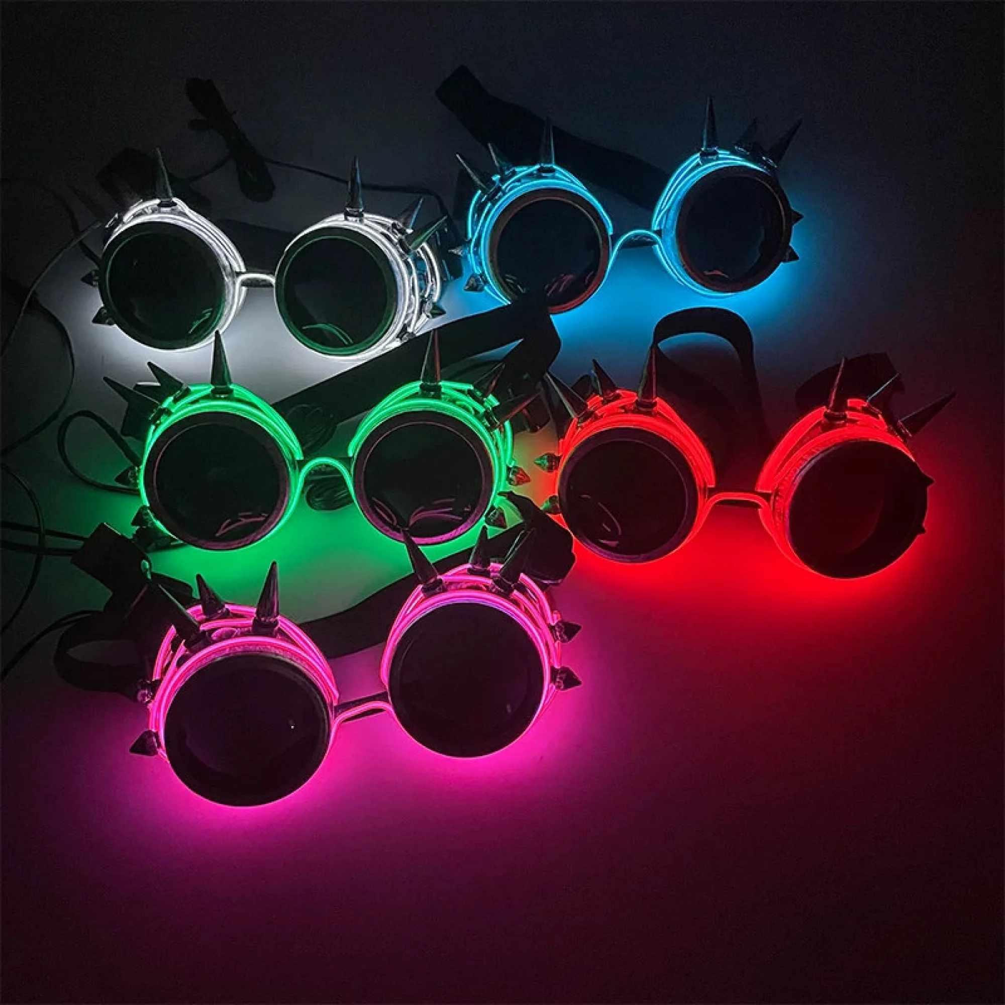Steampunk LED Glow Goggles with EL Wire thumbnail 7