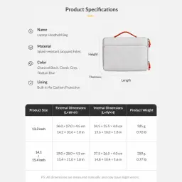 Waterproof Laptop Shoulder Bag / Handbag for 13.3-15.4 Inch Laptops thumbnail 7