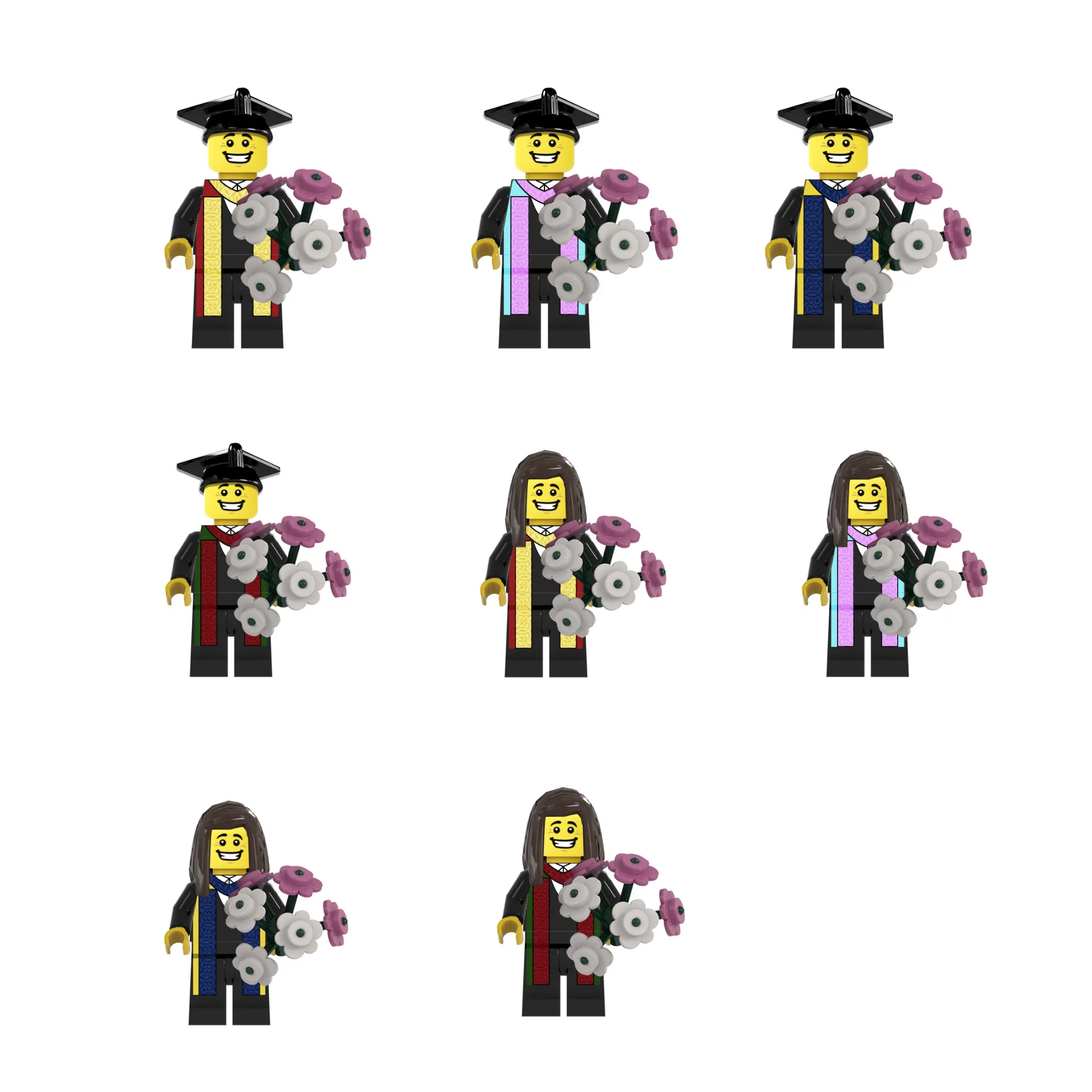Graduation-Themed Plastic Figurine Display Stand Set thumbnail 11